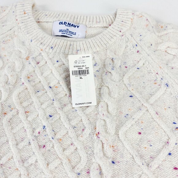 Chunky SOFT Cable Knit Sweater XL Rainbow Donegal Fall Winter COZY Cottage Cabin - Picture 3 of 12